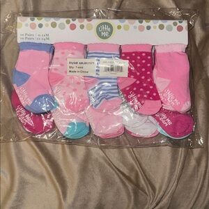 Little Me Baby Socks 20 pair, 10 pairs 0-12 months, 10 pairs 12-24 months - New